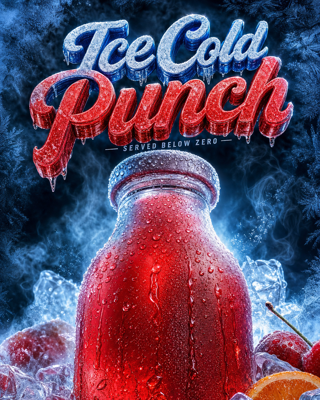 Ice Cold Punch design at highest AI quality (Design Studio)