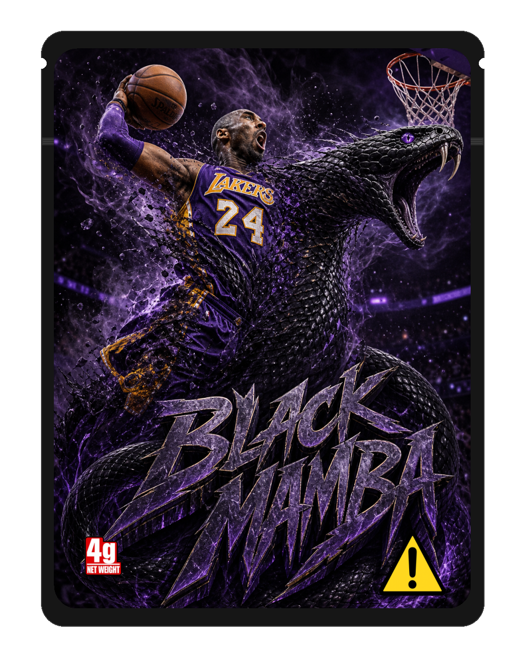 Black Mamba — black mylar bag mockup