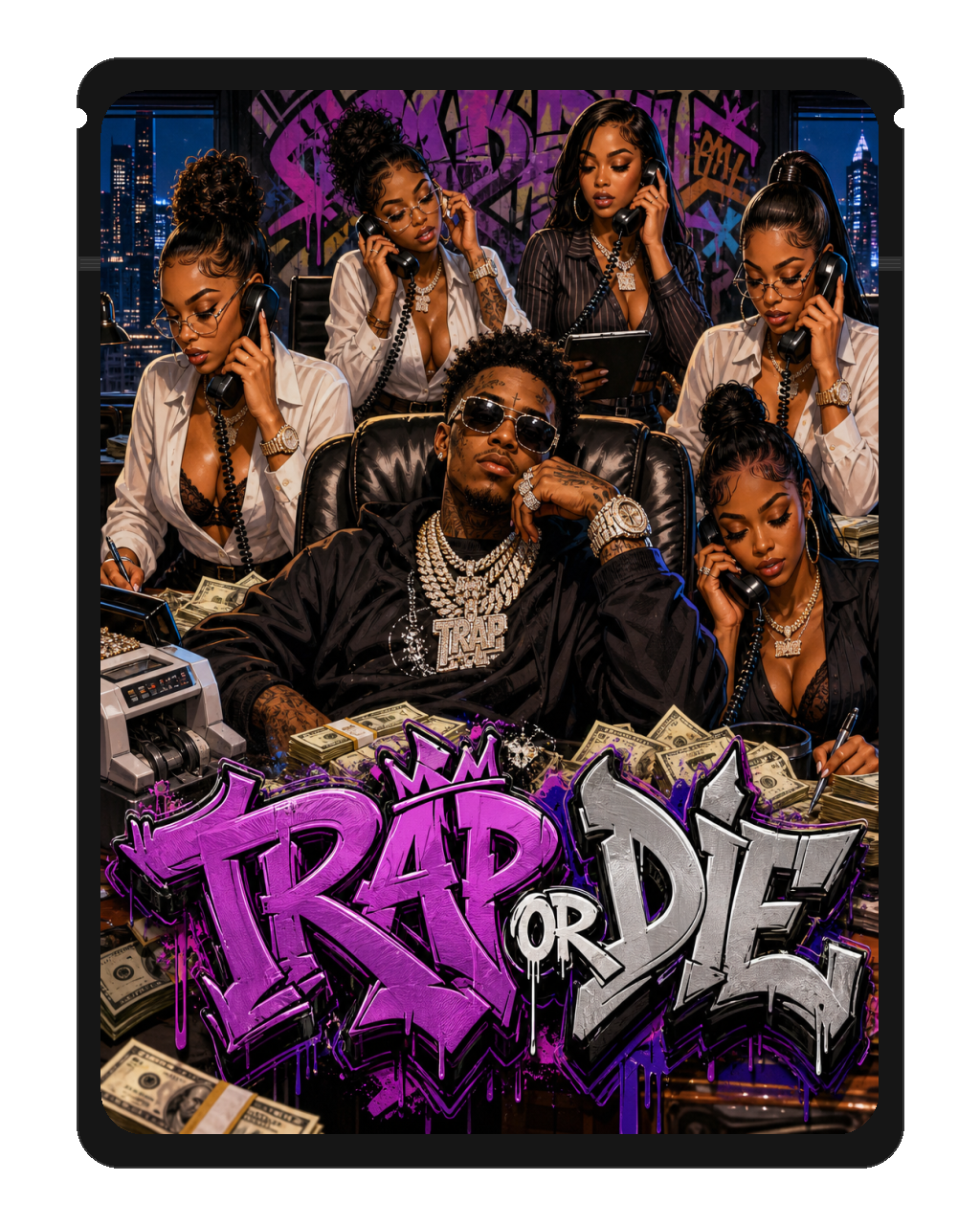 Trap or Die mylar bag mockup