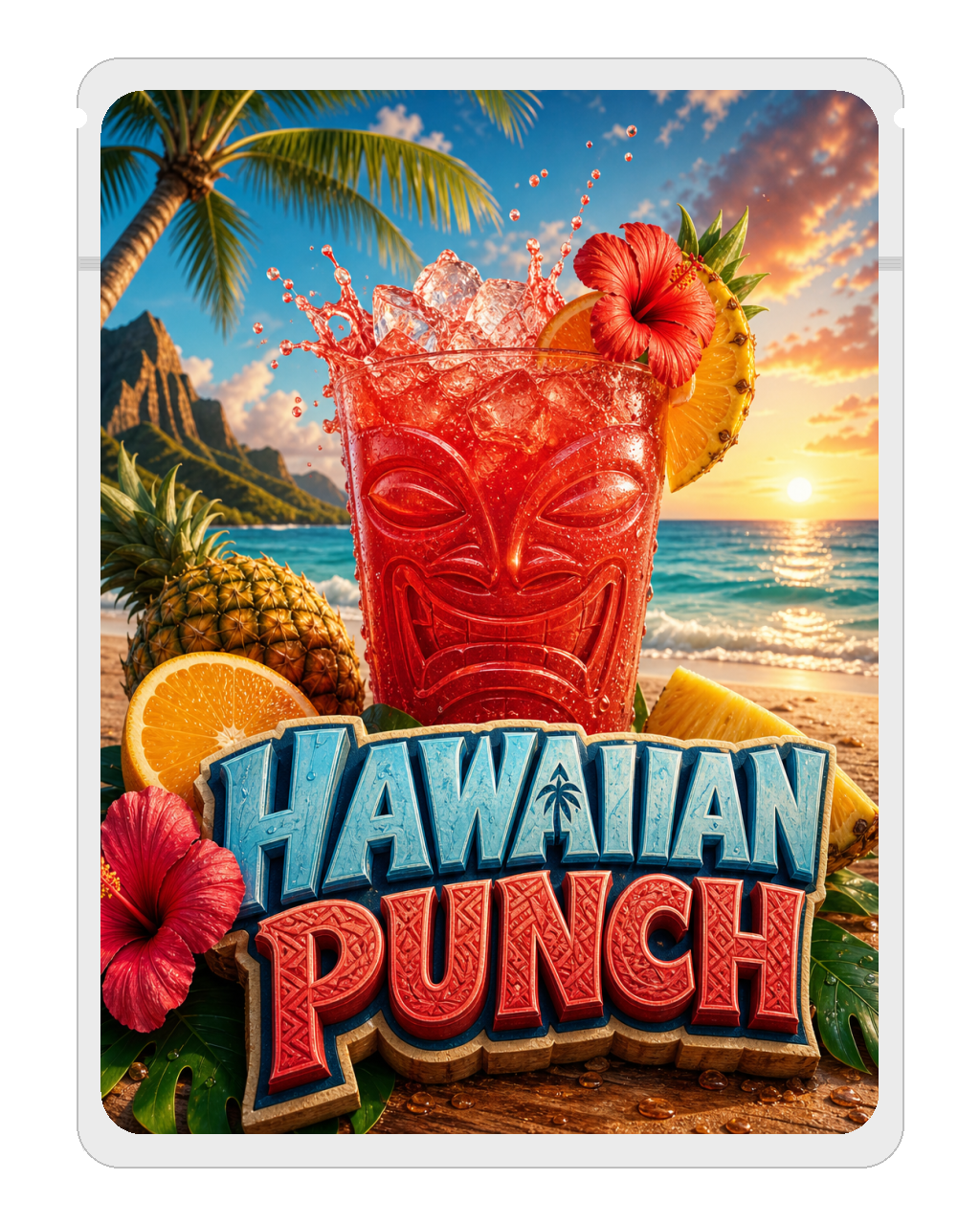 Hawaiian Punch — white mylar bag mockup